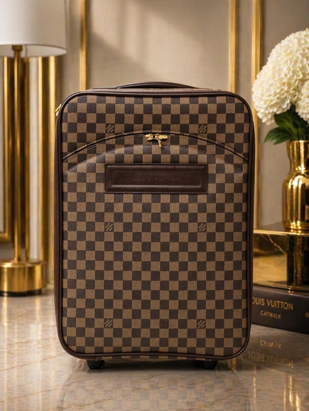 Authentic Louis Vuitton Pegase 45 Damier Ebene Rolling Suitcase Carry On